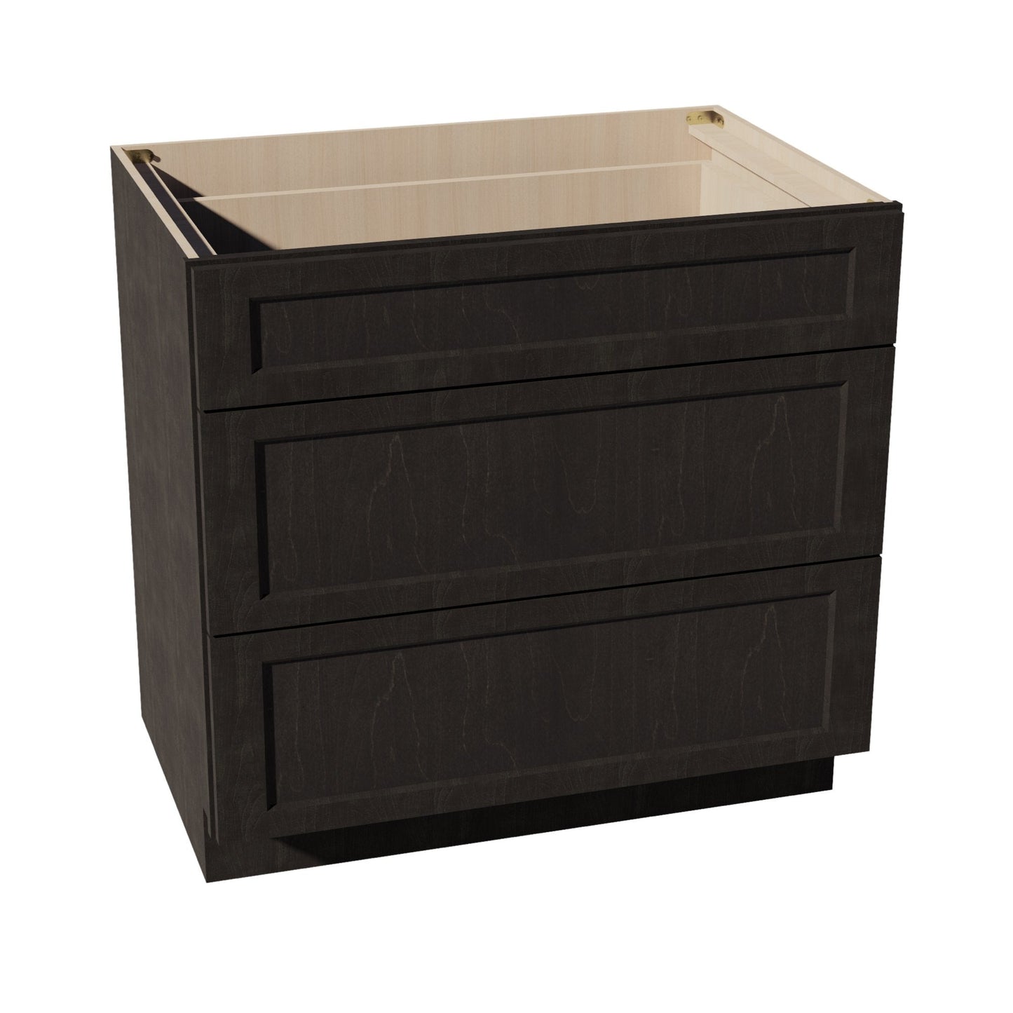 HG - DB36: Dark Gray Shaker 36" 3 Drawers Base Cabinet - NextCabinets