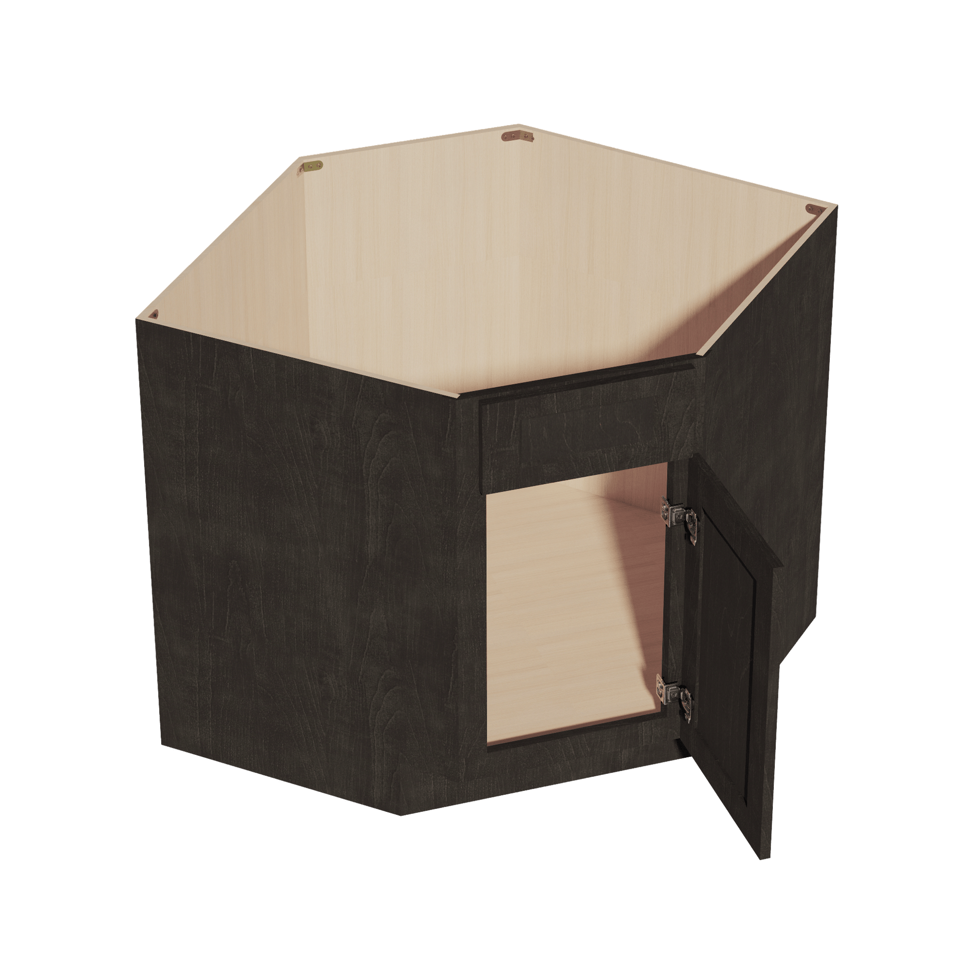 HG - DSB36: Dark Gray Shaker 39" 1 Door 1 False Drawer Corner Sink Base Cabinets - NextCabinets