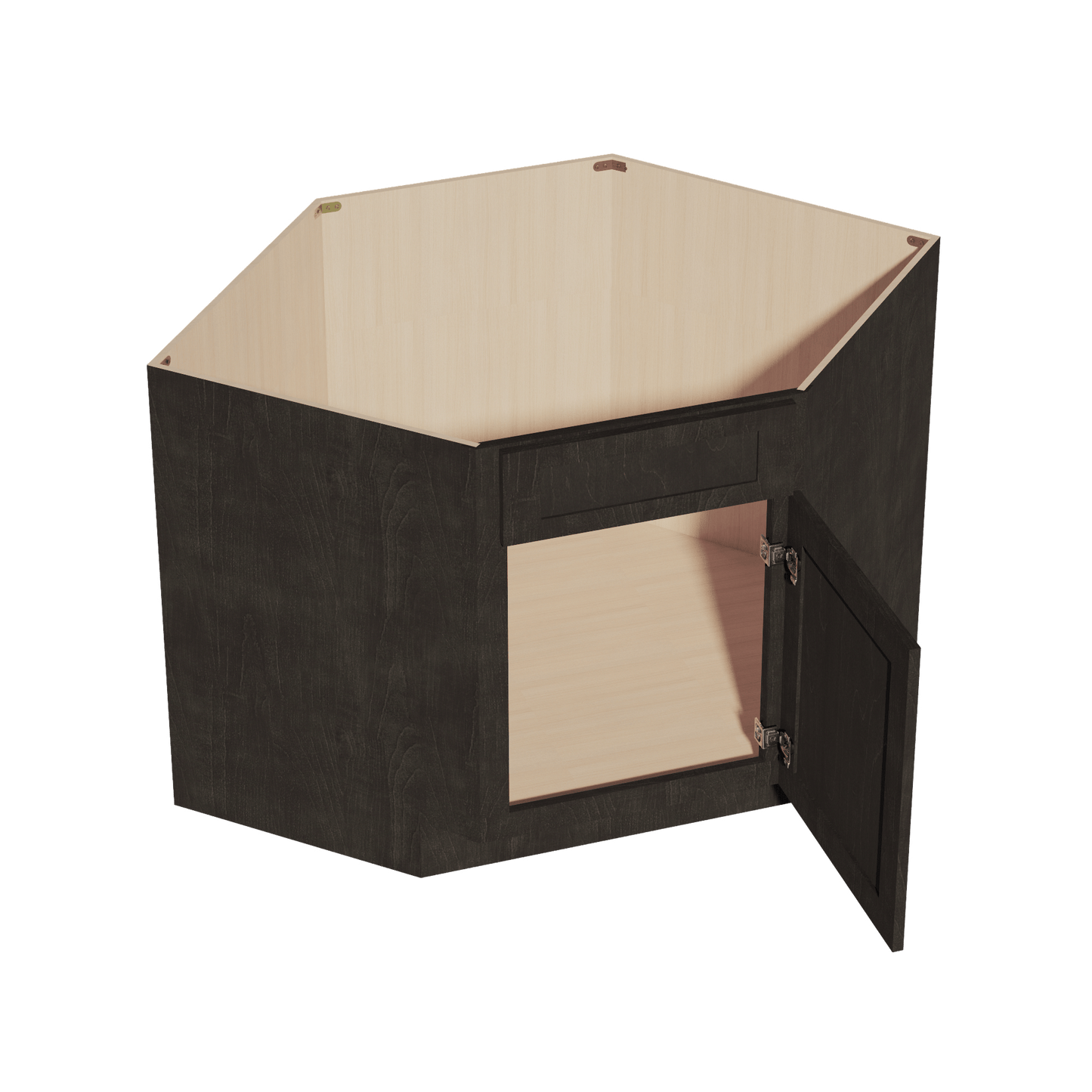 HG - DSB42: Dark Gray Shaker 42" 1 Door - 1 False Drawer Corner Sink Base Cabinets - NextCabinets