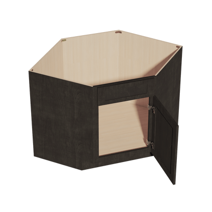 HG - DSB42: Dark Gray Shaker 42" 1 Door - 1 False Drawer Corner Sink Base Cabinets - NextCabinets