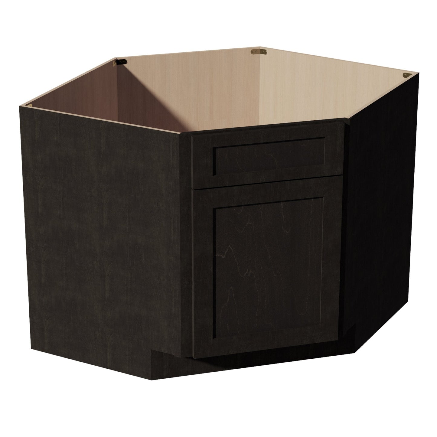 HG - DSB42: Dark Gray Shaker 42" 1 Door - 1 False Drawer Corner Sink Base Cabinets - NextCabinets