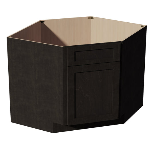 HG - DSB42: Dark Gray Shaker 42" 1 Door - 1 False Drawer Corner Sink Base Cabinets - NextCabinets