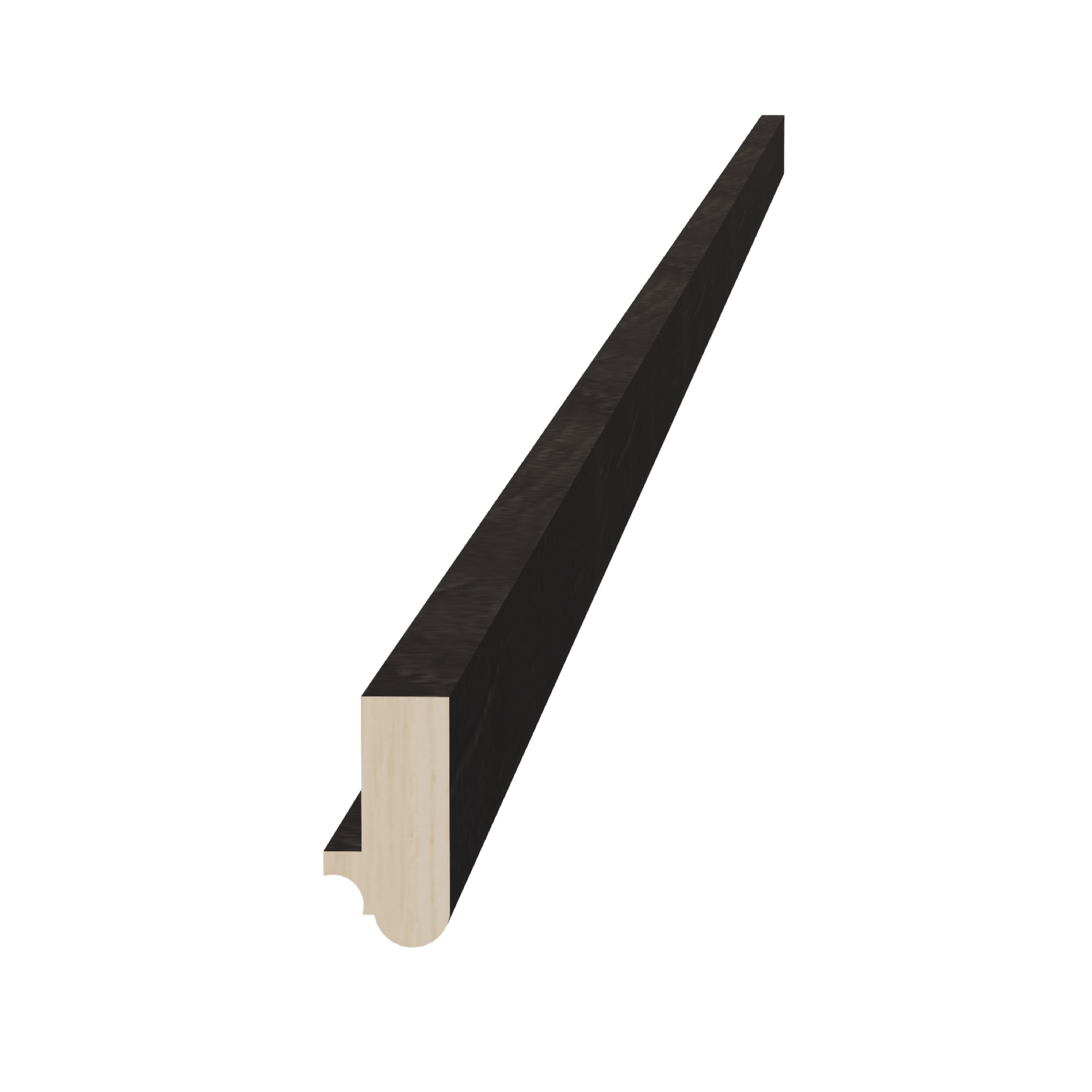 HG - LRM: Dark Gray Shaker 96"W x 1 - 1/2"H x 3/4"D Light Rail Molding - NextCabinets