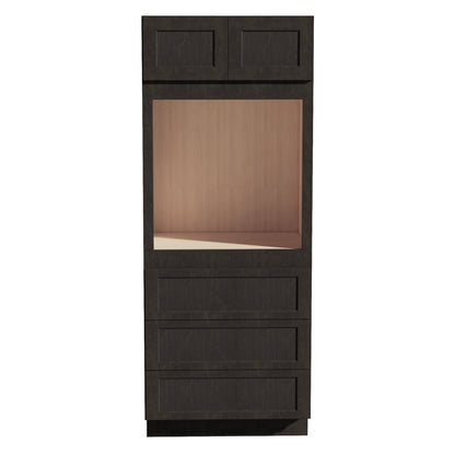 HG - OC3384: Dark Gray Shaker 33"W x 84"H x 24"D 2 Doors & 3 Drawers Tall Oven Shelf Cabinets - NextCabinets