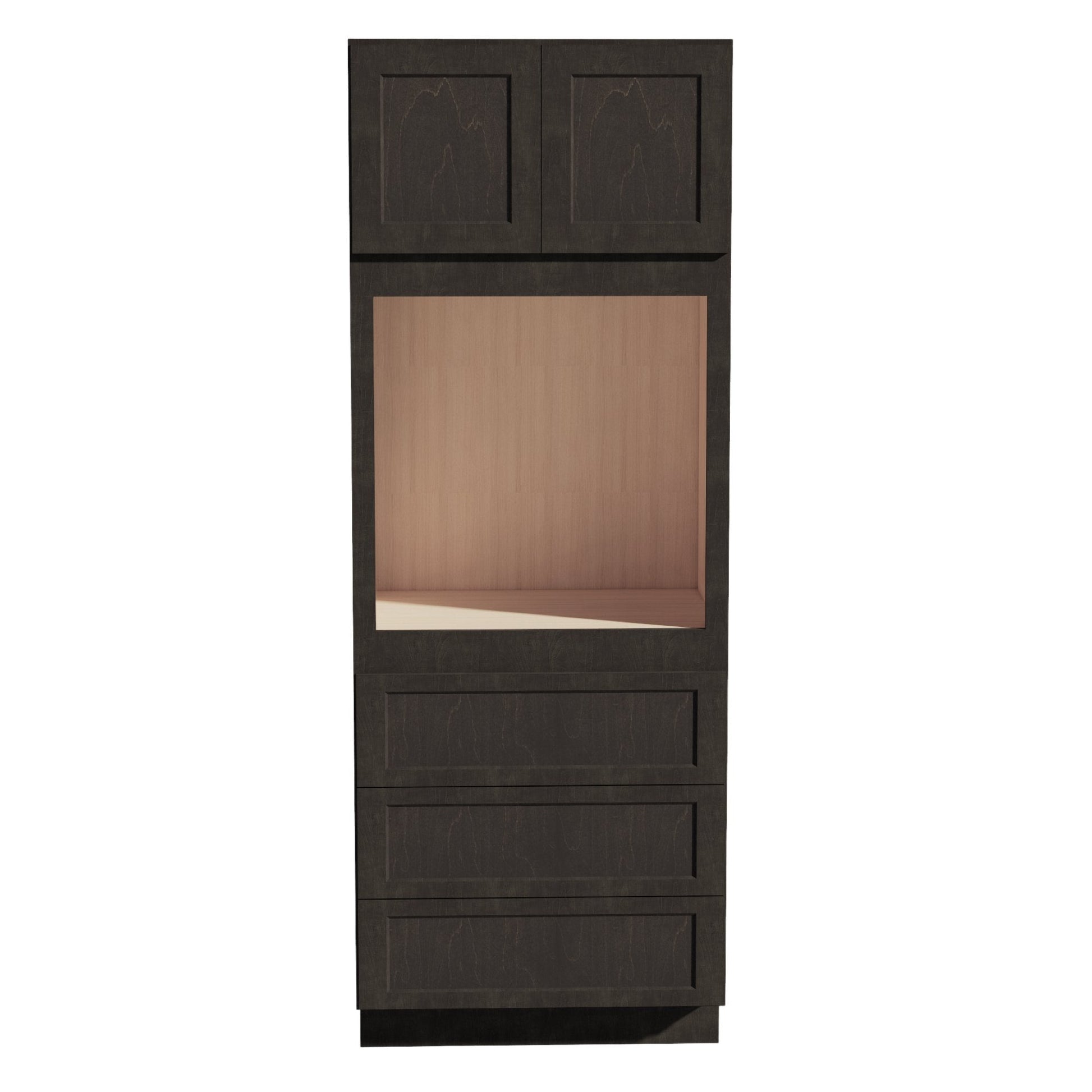 HG - OC3390: Dark Gray Shaker 33"W x 90"H x 24"D 2 Doors & 3 Drawers Tall Oven Shelf Cabinets - NextCabinets