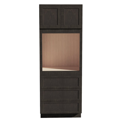 HG - OC3390: Dark Gray Shaker 33"W x 90"H x 24"D 2 Doors & 3 Drawers Tall Oven Shelf Cabinets - NextCabinets
