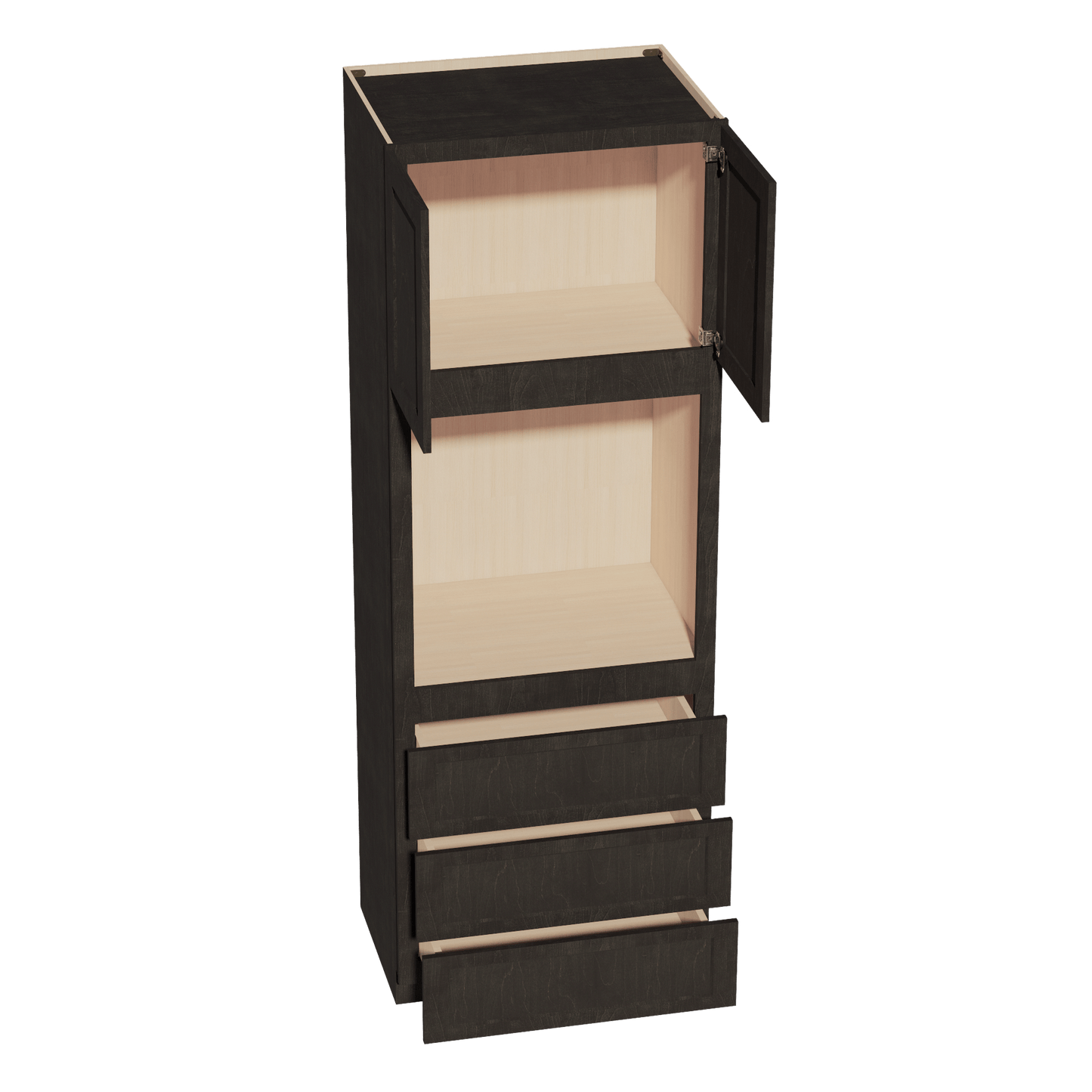 HG - OC3396: Dark Gray Shaker 33"W x 96"H x 24"D 2 Doors & 3 Drawers Tall Oven Shelf Cabinets - NextCabinets