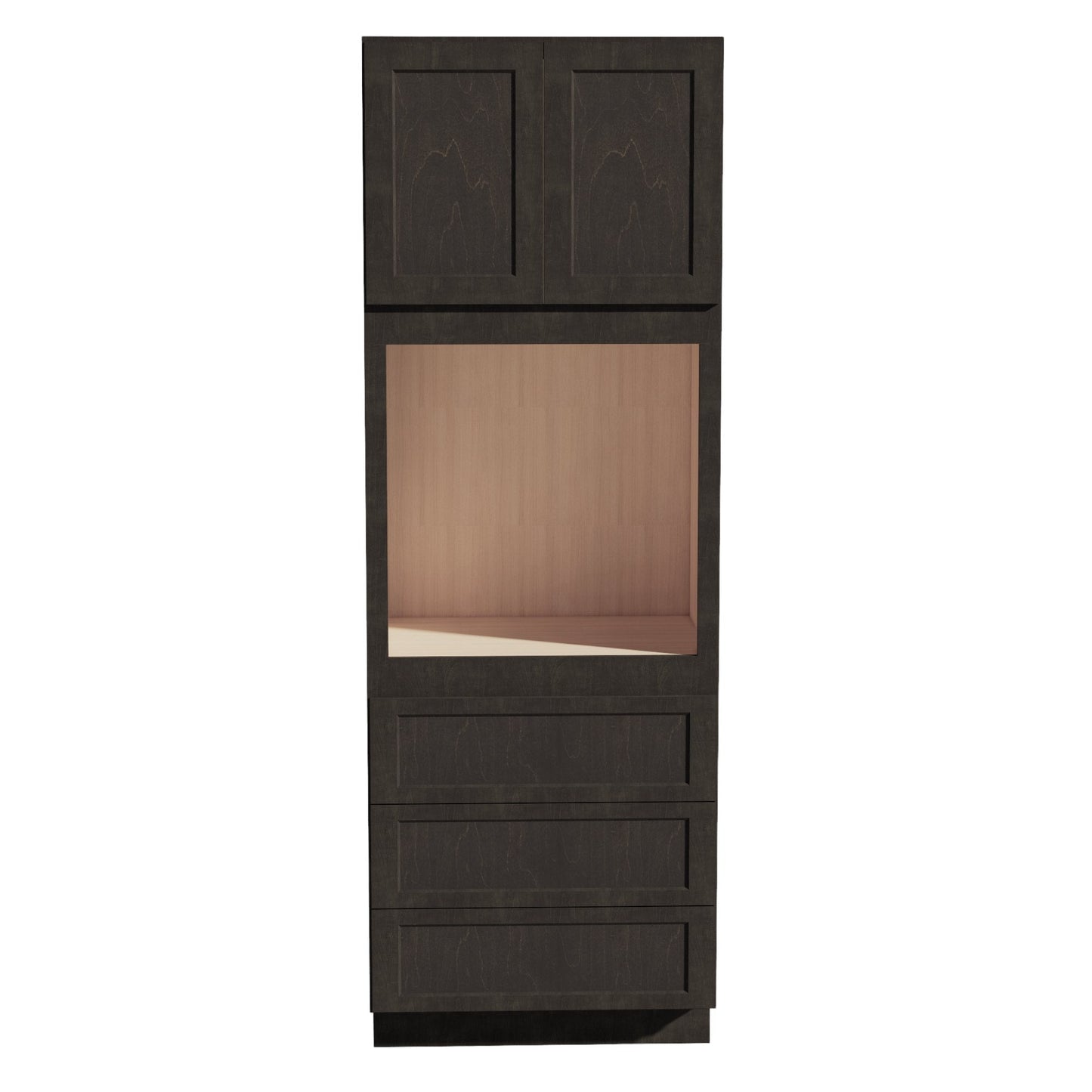 HG - OC3396: Dark Gray Shaker 33"W x 96"H x 24"D 2 Doors & 3 Drawers Tall Oven Shelf Cabinets - NextCabinets