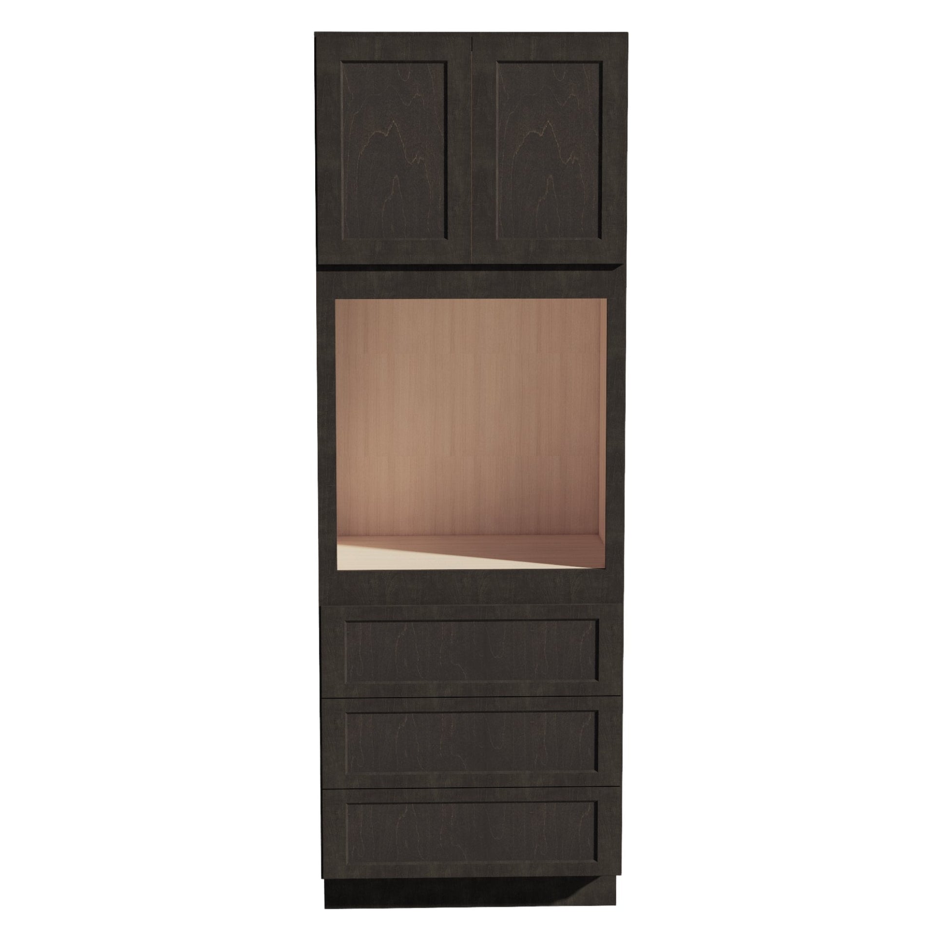 HG - OC3396: Dark Gray Shaker 33"W x 96"H x 24"D 2 Doors & 3 Drawers Tall Oven Shelf Cabinets - NextCabinets