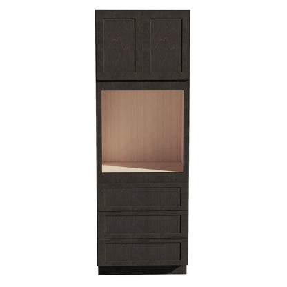 HG - OC3396: Dark Gray Shaker 33"W x 96"H x 24"D 2 Doors & 3 Drawers Tall Oven Shelf Cabinets - NextCabinets