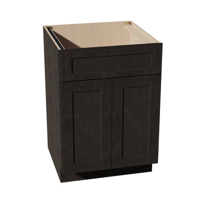 HG - SB24: Dark Gray Shaker 24" 2 Doors 1 False Drawer Sink Base Cabinet - NextCabinets