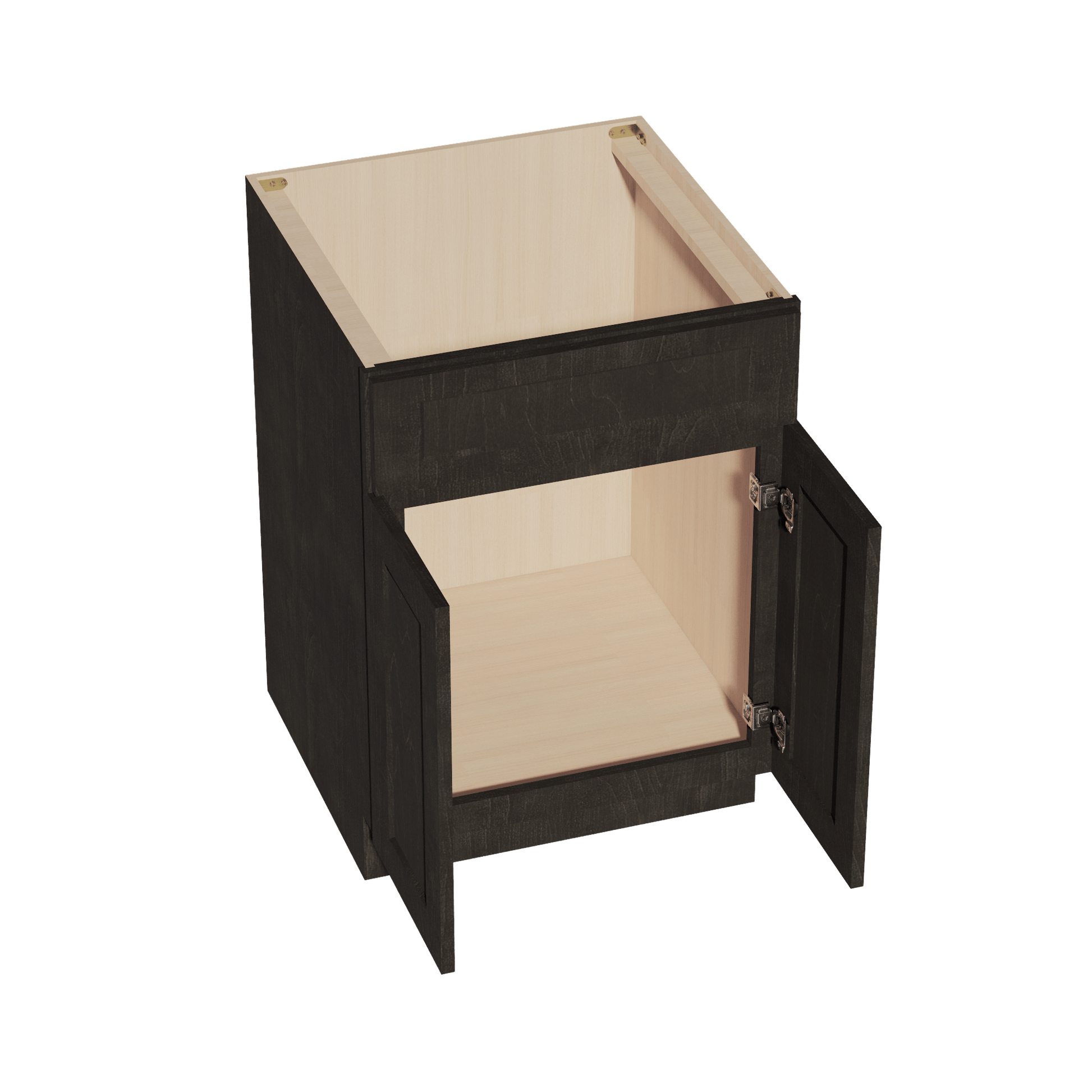 HG - SB24: Dark Gray Shaker 24" 2 Doors 1 False Drawer Sink Base Cabinet - NextCabinets