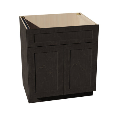 HG - SB30: Dark Gray Shaker 30" 2 Doors 1 False Drawer Sink Base Cabinet - NextCabinets
