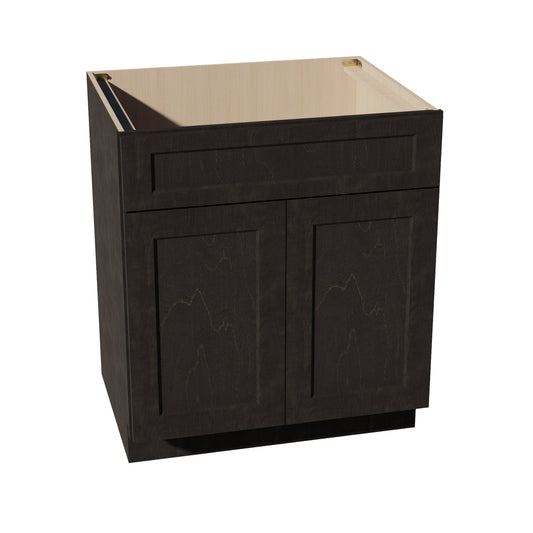HG - SB30: Dark Gray Shaker 30" 2 Doors 1 False Drawer Sink Base Cabinet - NextCabinets
