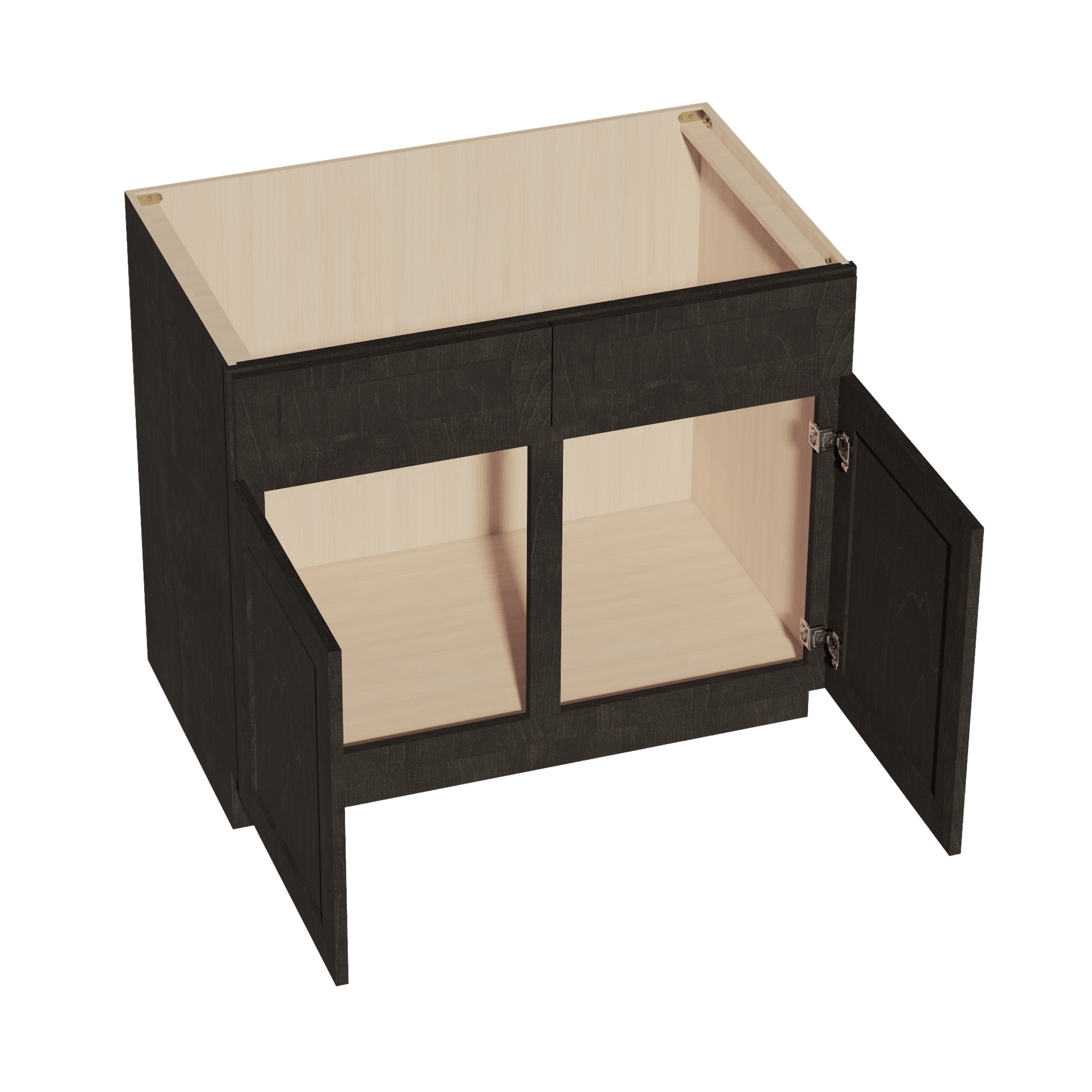 HG - SB39: Dark Gray Shaker 39" 2 Doors 2 False Drawers Sink Base Cabinet - NextCabinets