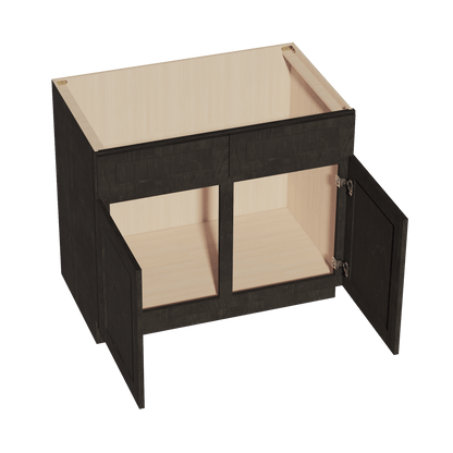 HG - SB39: Dark Gray Shaker 39" 2 Doors 2 False Drawers Sink Base Cabinet - NextCabinets