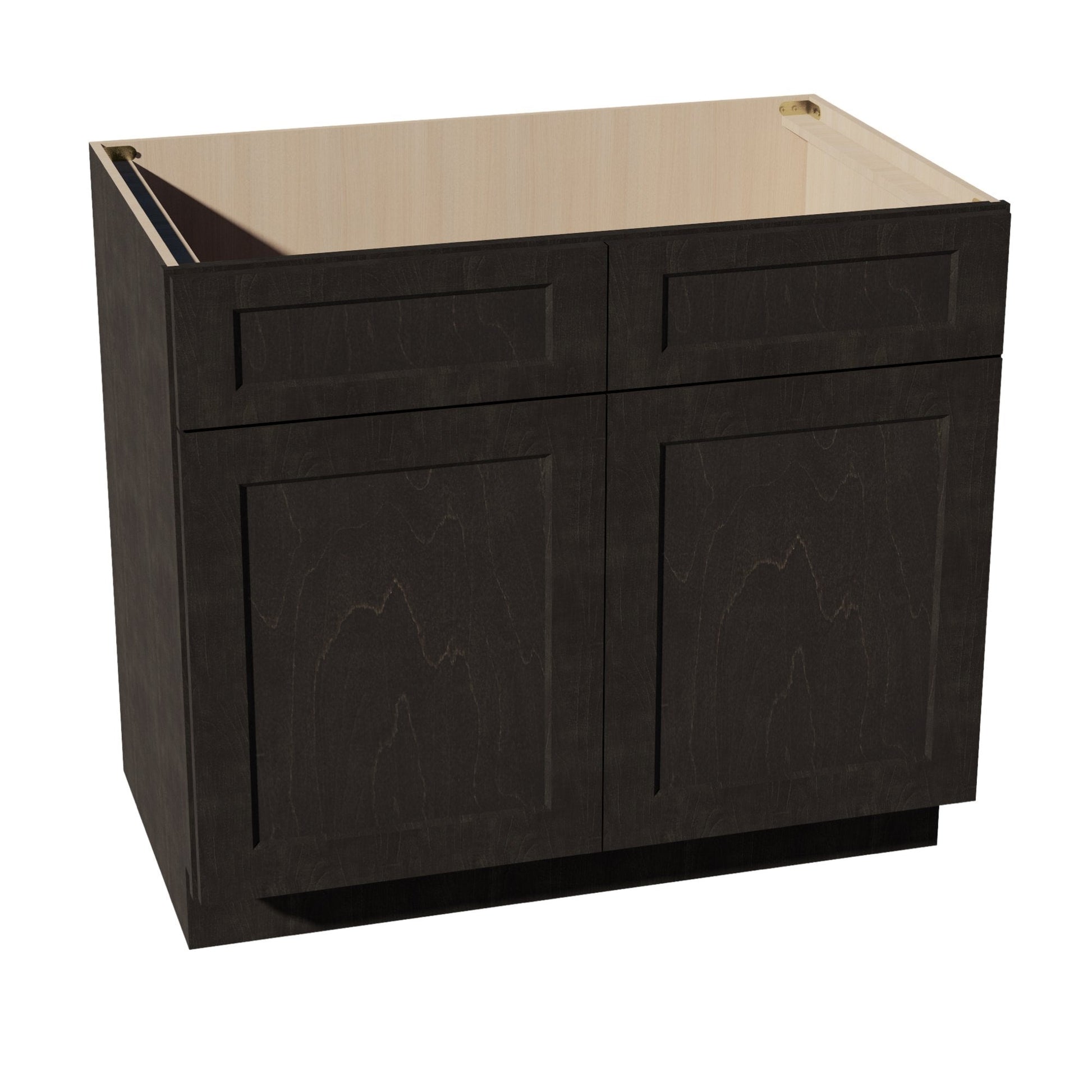 HG - SB39: Dark Gray Shaker 39" 2 Doors 2 False Drawers Sink Base Cabinet - NextCabinets