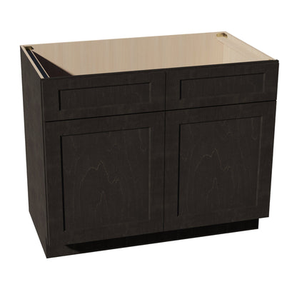 HG - SB42: Dark Gray Shaker 42" 2 Doors 2 False Drawers Sink Base Cabinet - NextCabinets