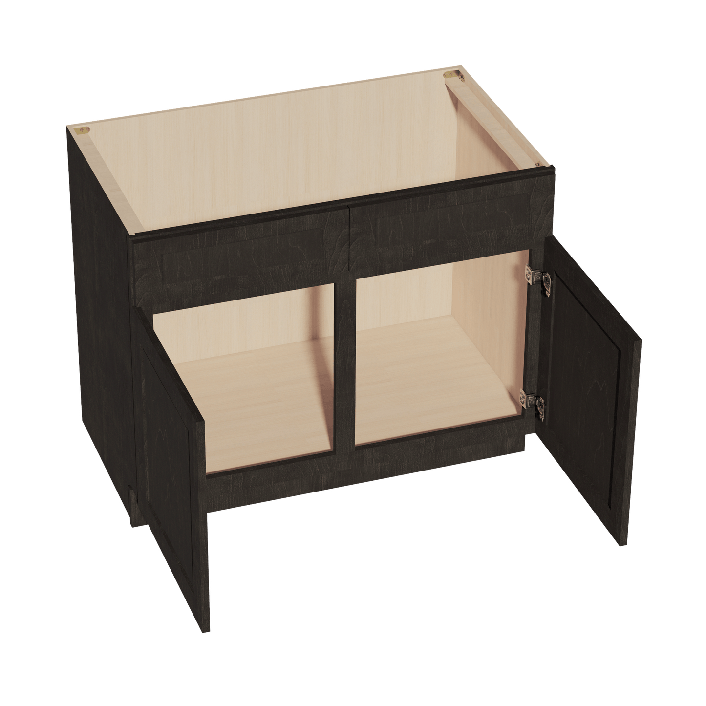 HG - SB42: Dark Gray Shaker 42" 2 Doors 2 False Drawers Sink Base Cabinet - NextCabinets