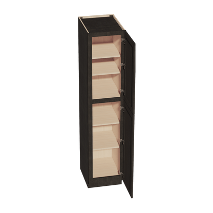 HG - TP1884: Dark Gray Shaker 18"W x 84"H x 24"D 2 Doors & 5 Shelves Tall Shelf Pantry Cabinets - NextCabinets