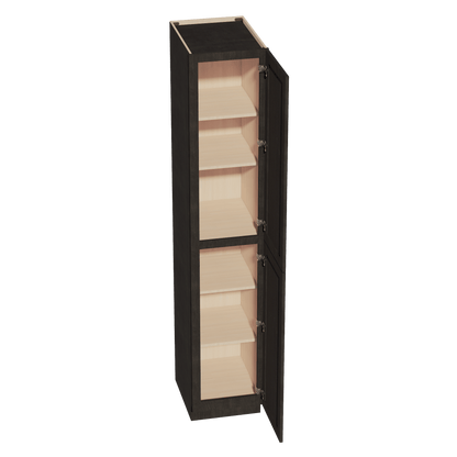 HG - TP1896: Dark Gray Shaker 18"W x 96"H x 24"D 2 Doors & 6 Shelves Tall Shelf Pantry Cabinets - NextCabinets