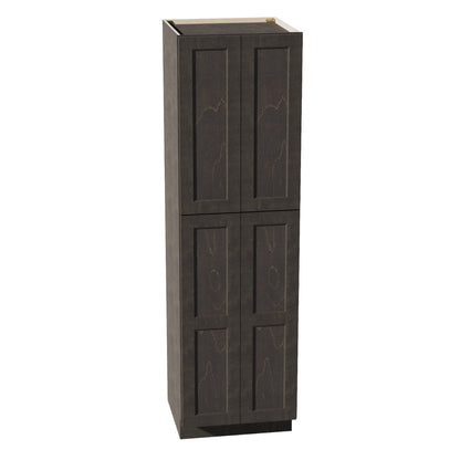 HG - TP2484: Dark Gray Shaker 24"W x 84"H x 24"D 5 Door & 5 Shelves Tall Shelf Pantry Cabinets - NextCabinets