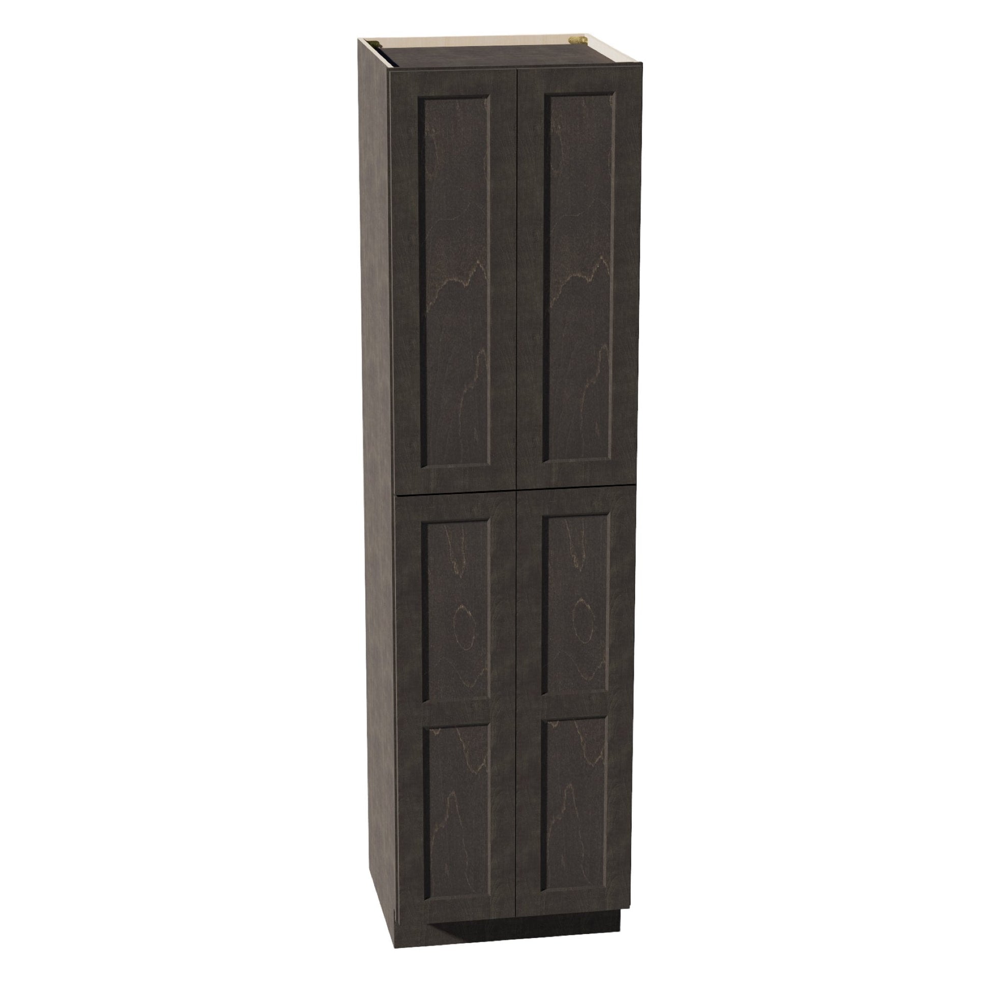HG - TP2490: Dark Gray Shaker 24"W x 90"H x 24"D 4 Door & 5 Shelves Tall Shelf Pantry Cabinets - NextCabinets