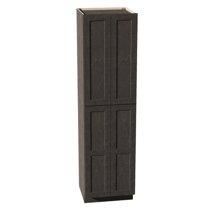 HG - TP2490: Dark Gray Shaker 24"W x 90"H x 24"D 4 Door & 5 Shelves Tall Shelf Pantry Cabinets - NextCabinets