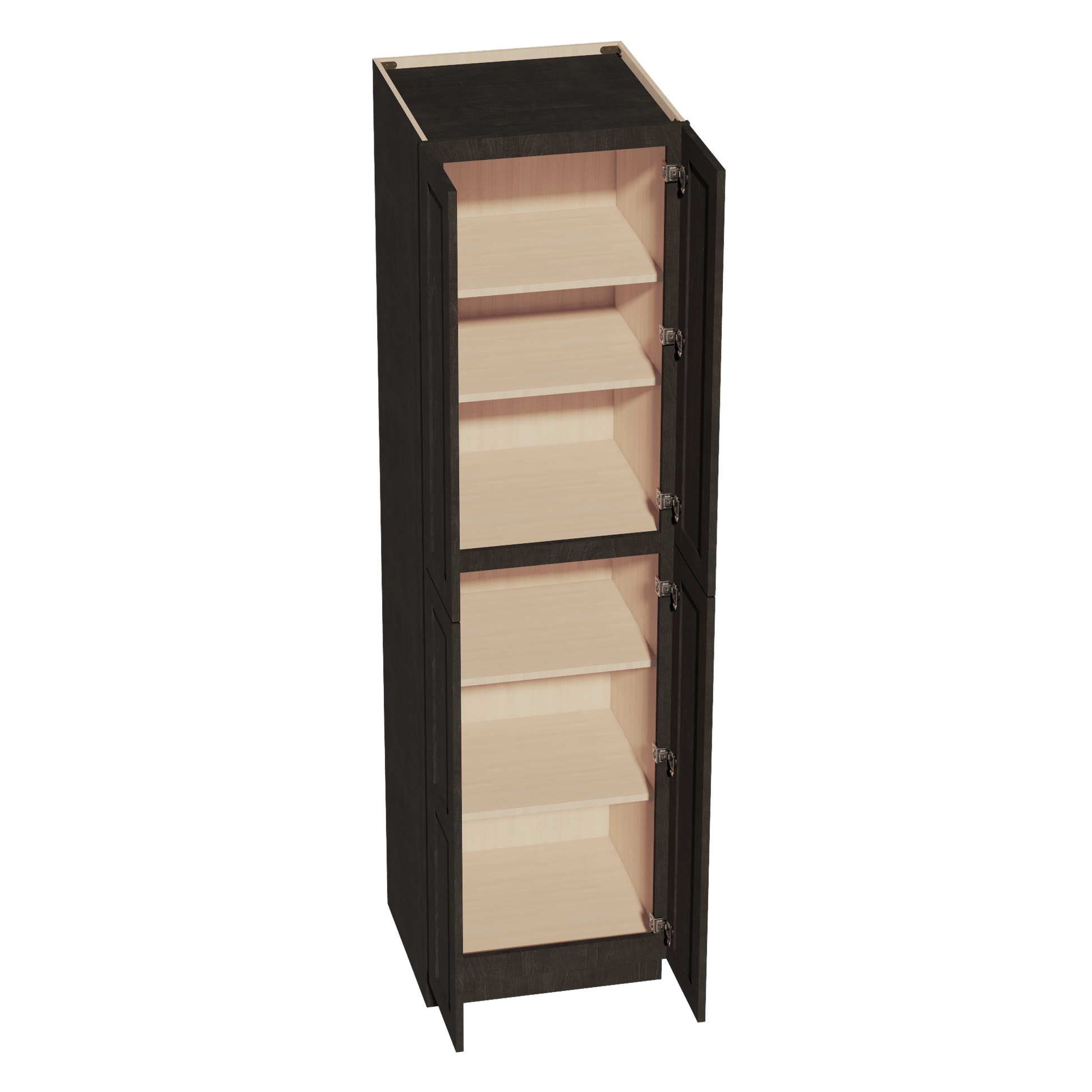 HG - TP2490: Dark Gray Shaker 24"W x 90"H x 24"D 4 Door & 5 Shelves Tall Shelf Pantry Cabinets - NextCabinets