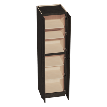 HG - TP2490: Dark Gray Shaker 24"W x 90"H x 24"D 4 Door & 5 Shelves Tall Shelf Pantry Cabinets - NextCabinets
