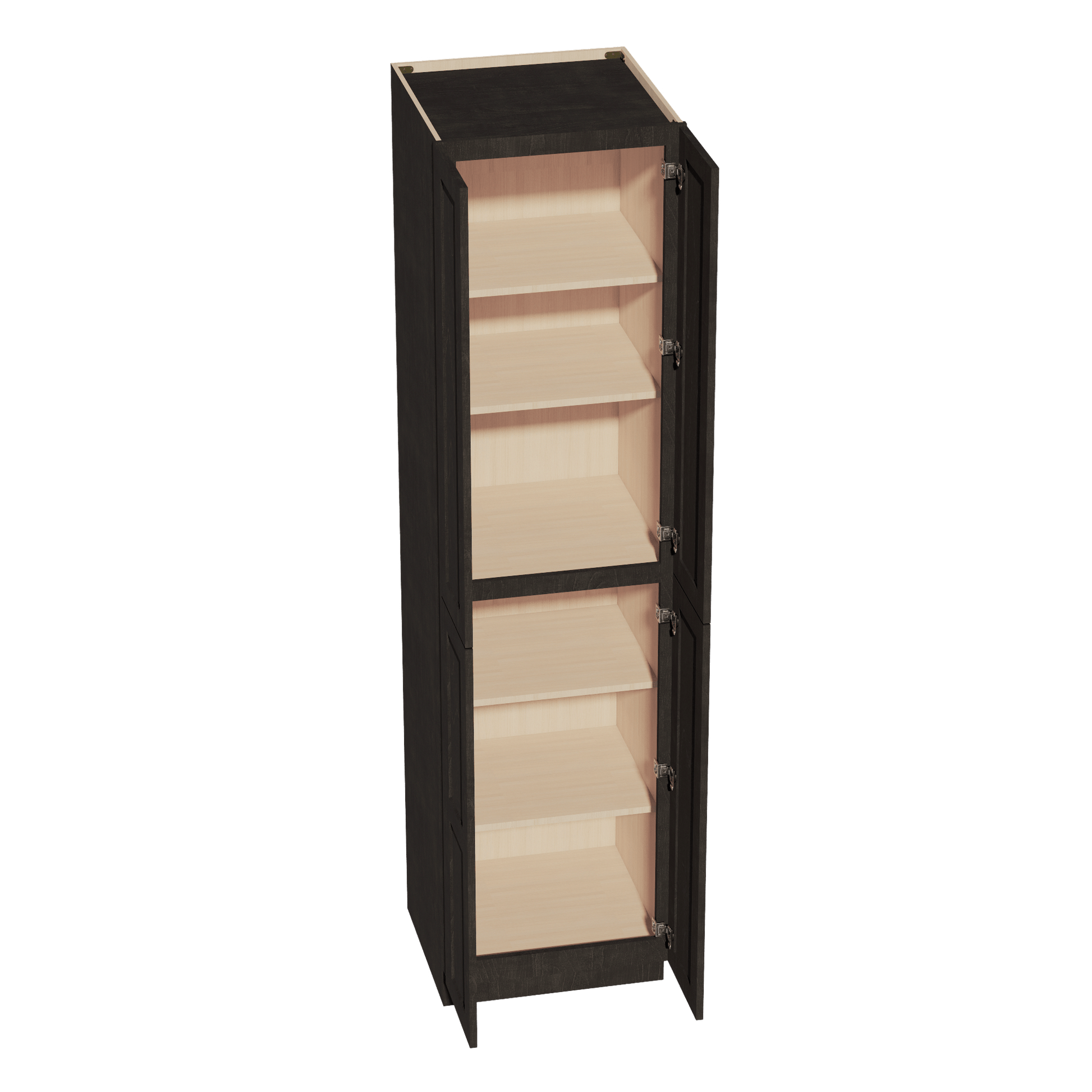 HG - TP2496: Dark Gray Shaker 24"W x 96"H x 24"D 4 Door & 6 Shelves Tall Shelf Pantry Cabinets - NextCabinets