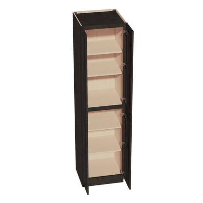 HG - TP2496: Dark Gray Shaker 24"W x 96"H x 24"D 4 Door & 6 Shelves Tall Shelf Pantry Cabinets - NextCabinets