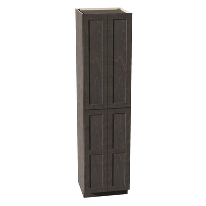 HG - TP2496: Dark Gray Shaker 24"W x 96"H x 24"D 4 Door & 6 Shelves Tall Shelf Pantry Cabinets - NextCabinets
