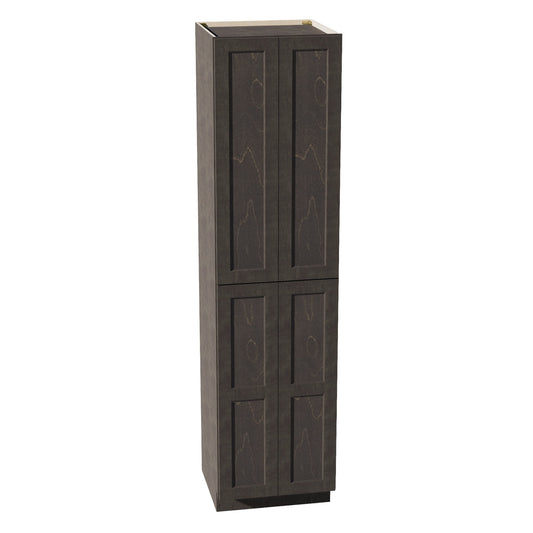 HG - TP2496: Dark Gray Shaker 24"W x 96"H x 24"D 4 Door & 6 Shelves Tall Shelf Pantry Cabinets - NextCabinets
