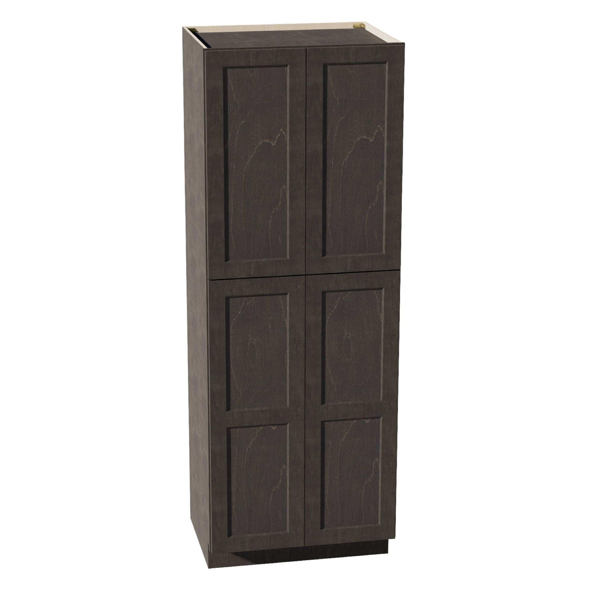 HG - TP3084: Dark Gray Shaker 30"W x 84"H x 24"D 4 Door & 5 Shelves Tall Shelf Pantry Cabinets - NextCabinets