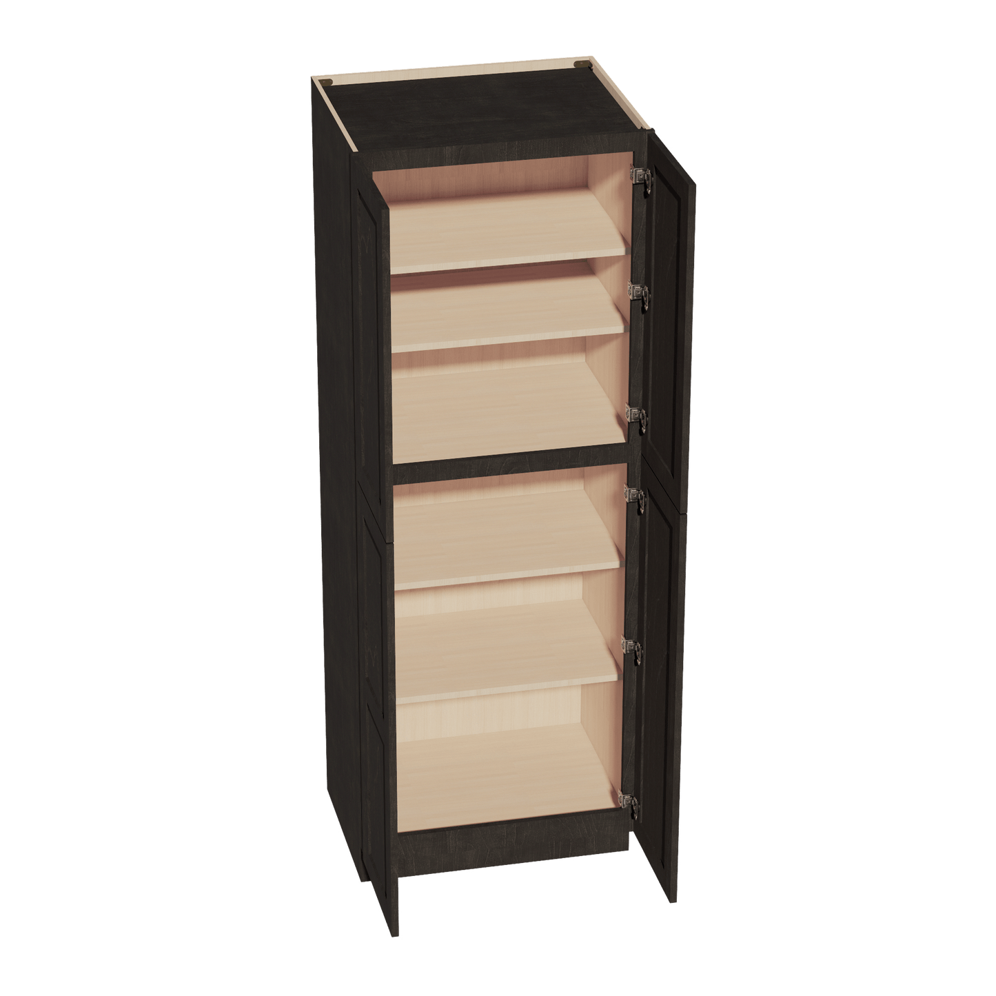 HG - TP3084: Dark Gray Shaker 30"W x 84"H x 24"D 4 Door & 5 Shelves Tall Shelf Pantry Cabinets - NextCabinets