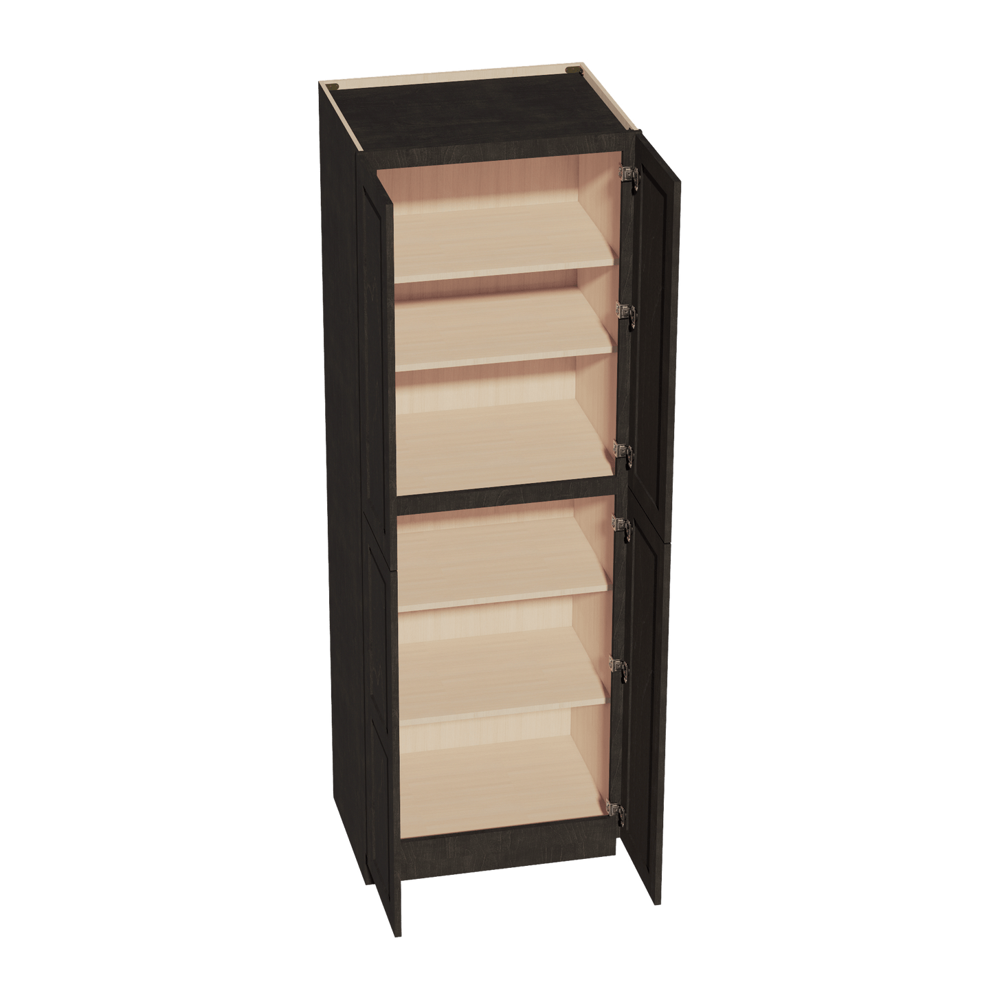 HG - TP3090: Dark Gray Shaker 30"W x 90"H x 24"D 4 Door & 5 Shelves Tall Shelf Pantry Cabinets - NextCabinets