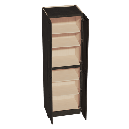 HG - TP3096: Dark Gray Shaker 30"W x 96"H x 24"D 2 Doors & 6 Shelves Tall Shelf Pantry Cabinets - NextCabinets