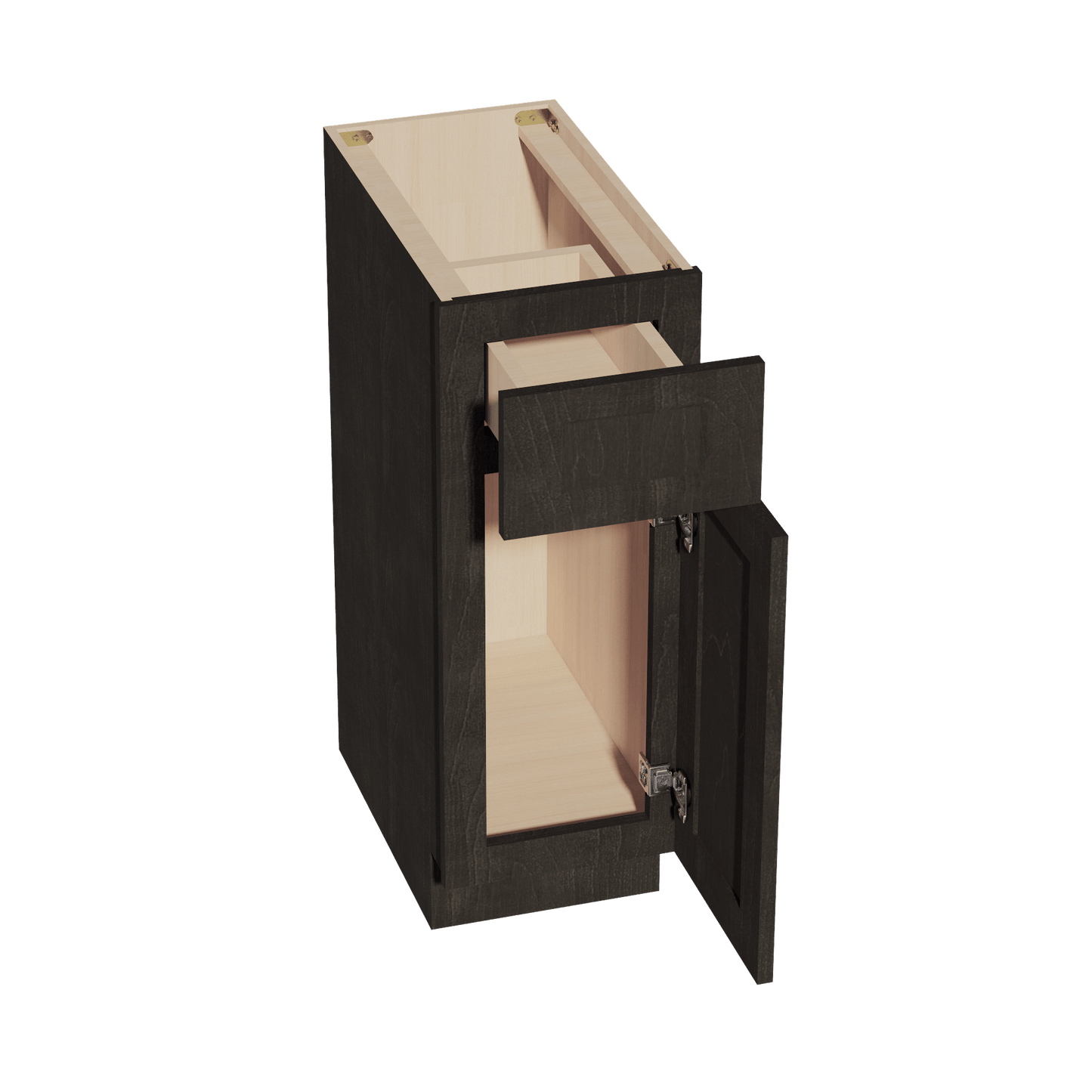 HG - VB1221: Dark Gray Shaker 12"W x 34 - 1/2"H x 21"D 1 Door & 1 Drawer Single Door Vanity Base Cabinets - NextCabinets