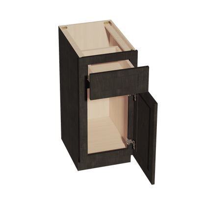 HG - VB1521: Dark Gray Shaker 15"W x 34 - 1/2"H x 21"D 1 Door & 1 Drawer Single Door Vanity Base Cabinets - NextCabinets