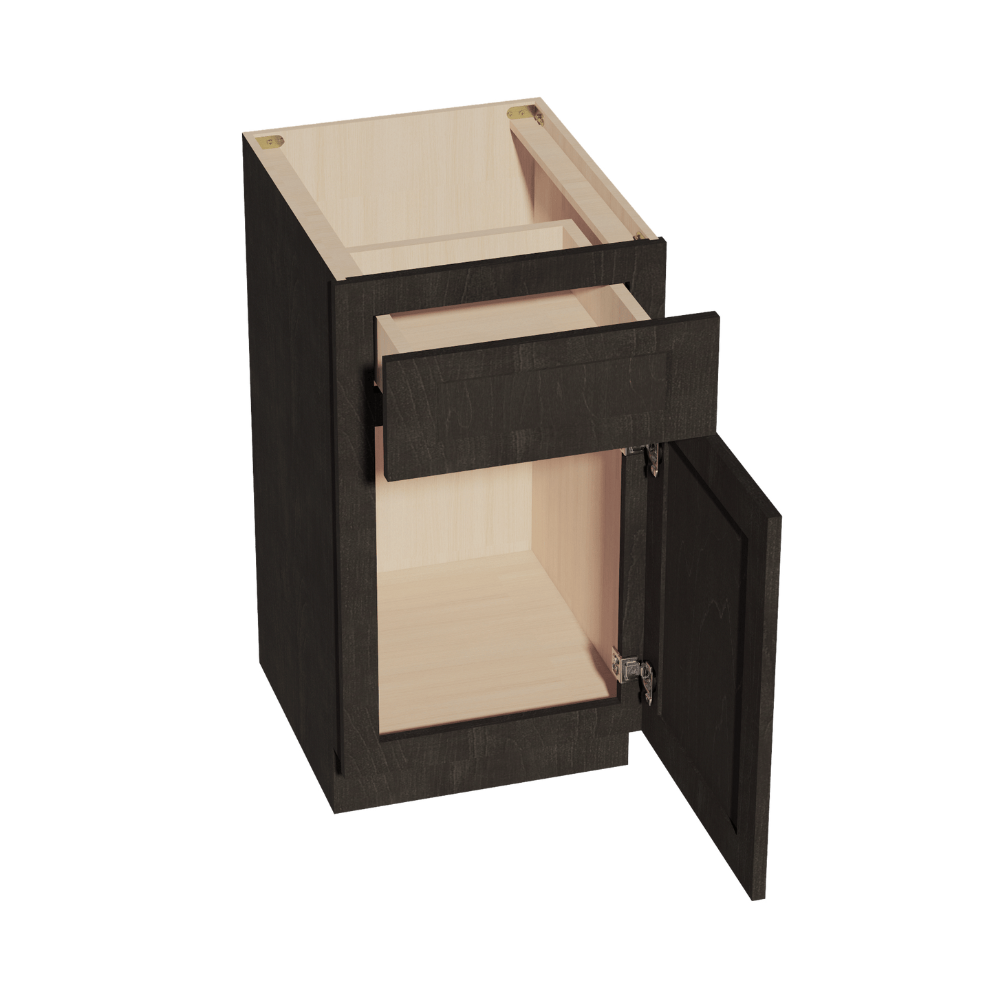 HG - VB1821: Dark Gray Shaker 18"W x 34 - 1/2"H x 21"D 1 Door & 1 Drawer Single Door Vanity Base Cabinets - NextCabinets