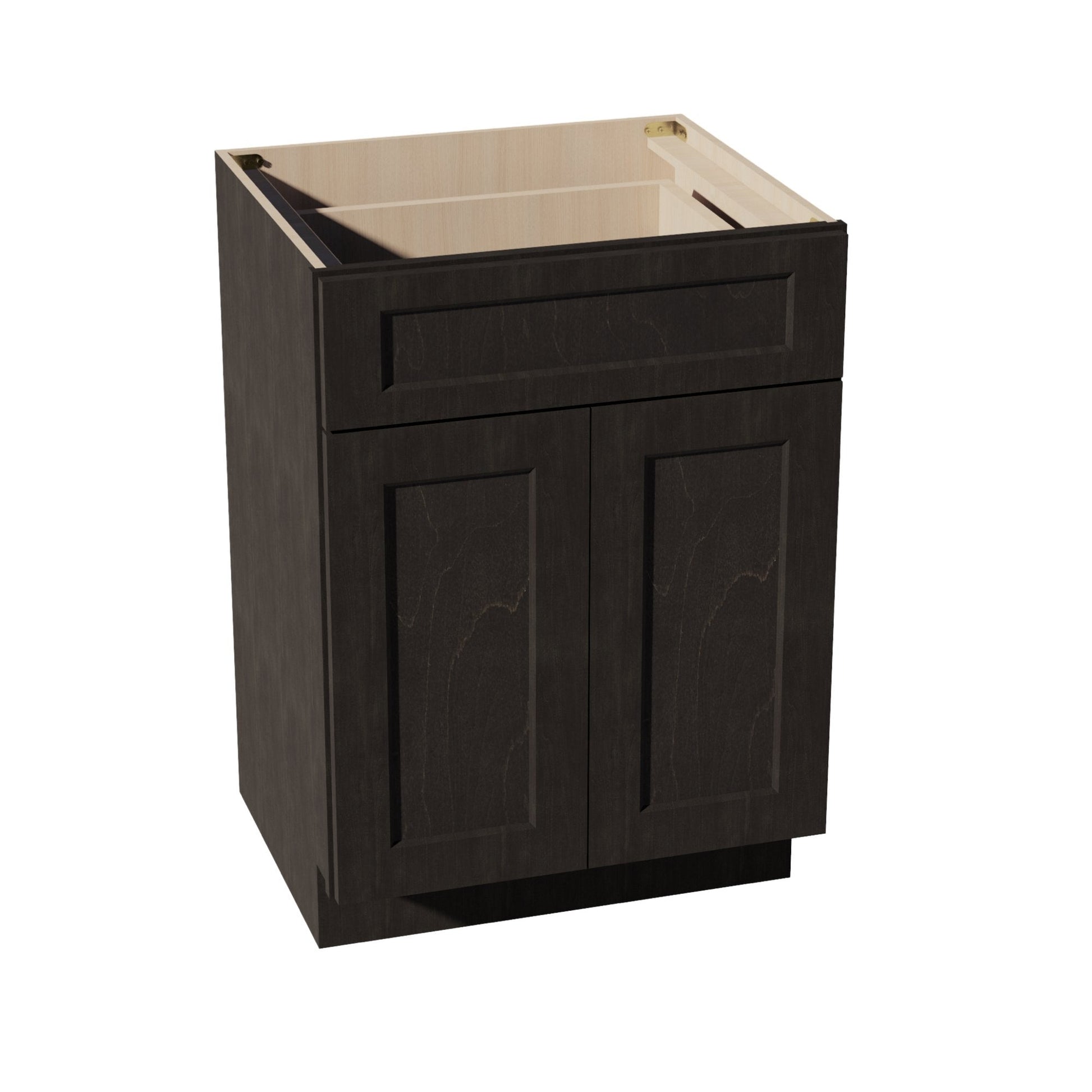 HG - VB2421: Dark Gray Shaker 24"W x 34 - 1/2"H x 21"D 2 Doors & 1 Drawer Double Door Vanity Base Cabinets - NextCabinets