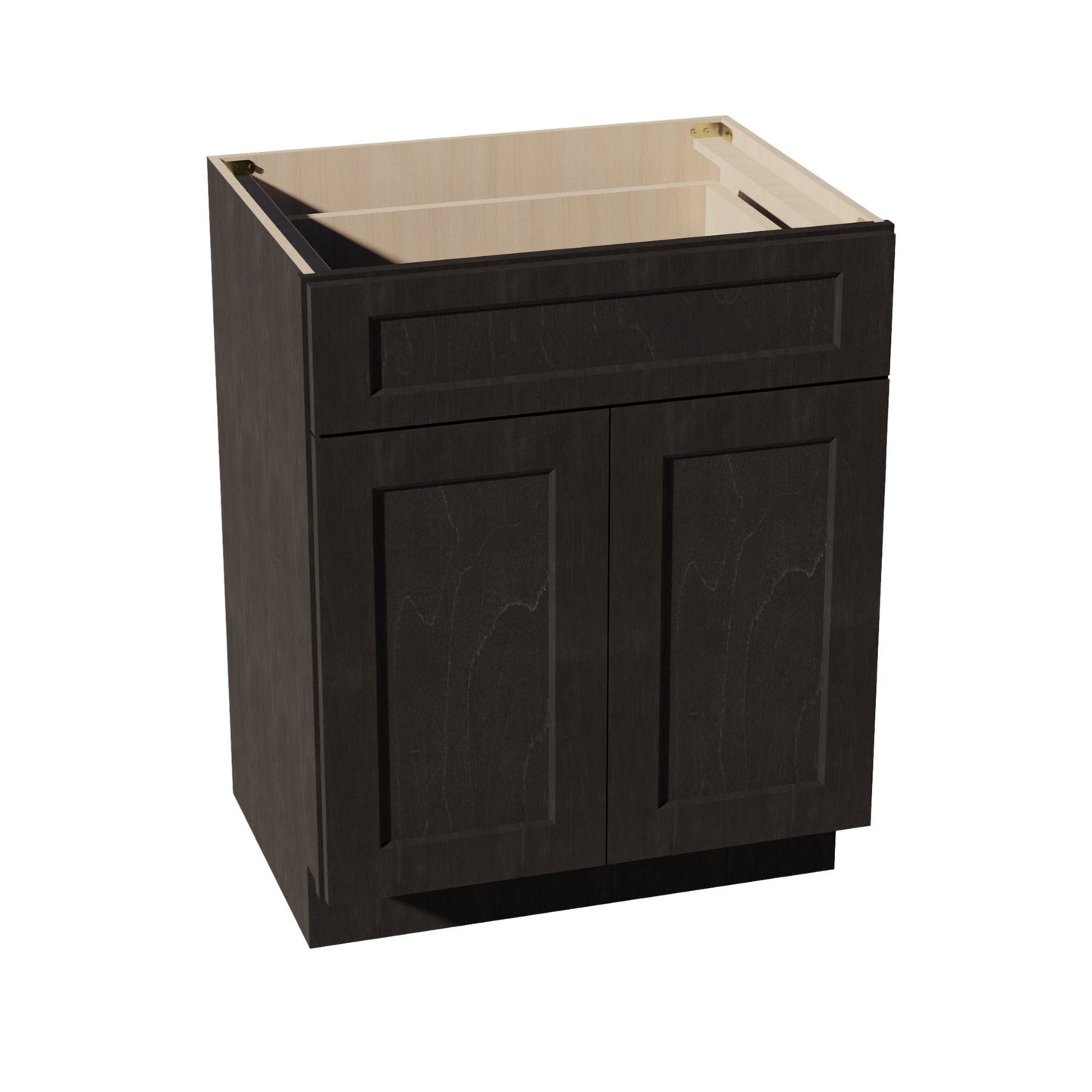 HG - VB2721: Dark Gray Shaker 27"W x 34 - 1/2"H x 21"D 2 Doors & 1 Drawer Double Door Vanity Base Cabinets - NextCabinets