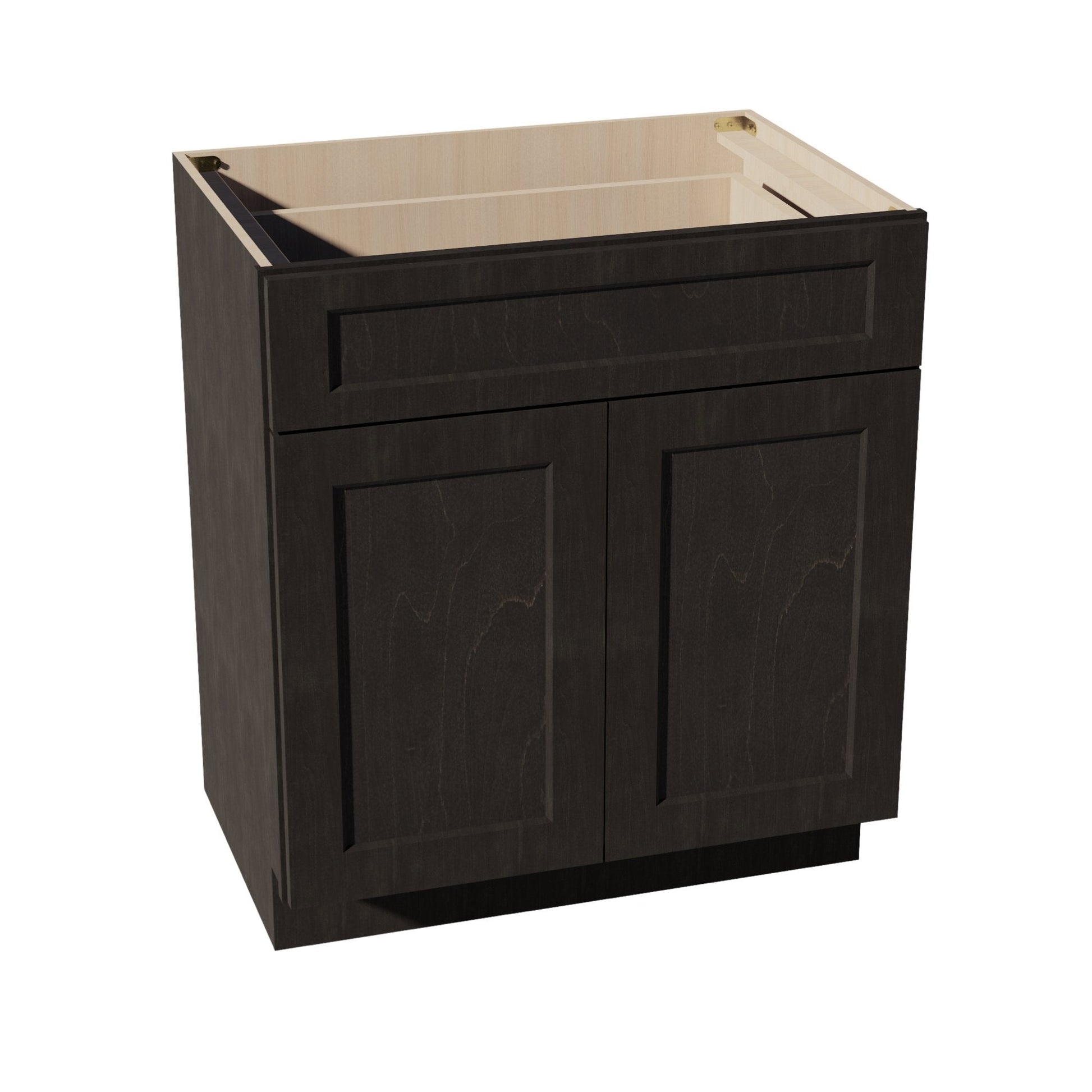 HG - VB3021: Dark Gray Shaker 30"W x 34 - 1/2"H x 21"D 2 Doors & 1 Drawer Double Door Vanity Base Cabinets - NextCabinets