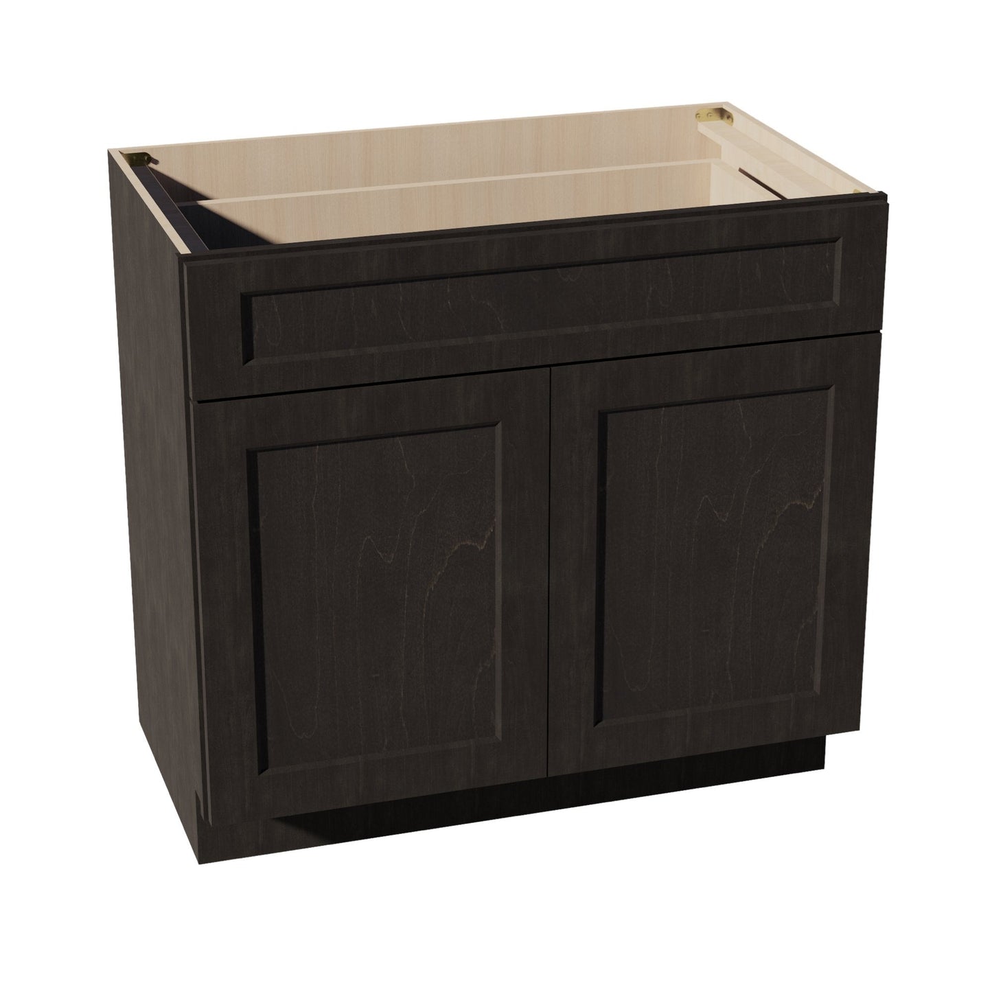 HG - VB3621: Dark Gray Shaker 36"W x 34 - 1/2"H x 21"D 2 Doors & 1 Drawer Double Door Vanity Base Cabinets - NextCabinets
