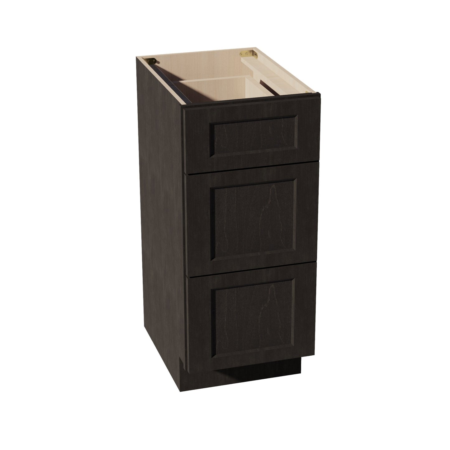 HG - VDB1521: Dark Gray Shaker 15"W x 34 - 1/2"H x 21"D 3 Drawers Vanity Base Cabinets - NextCabinets