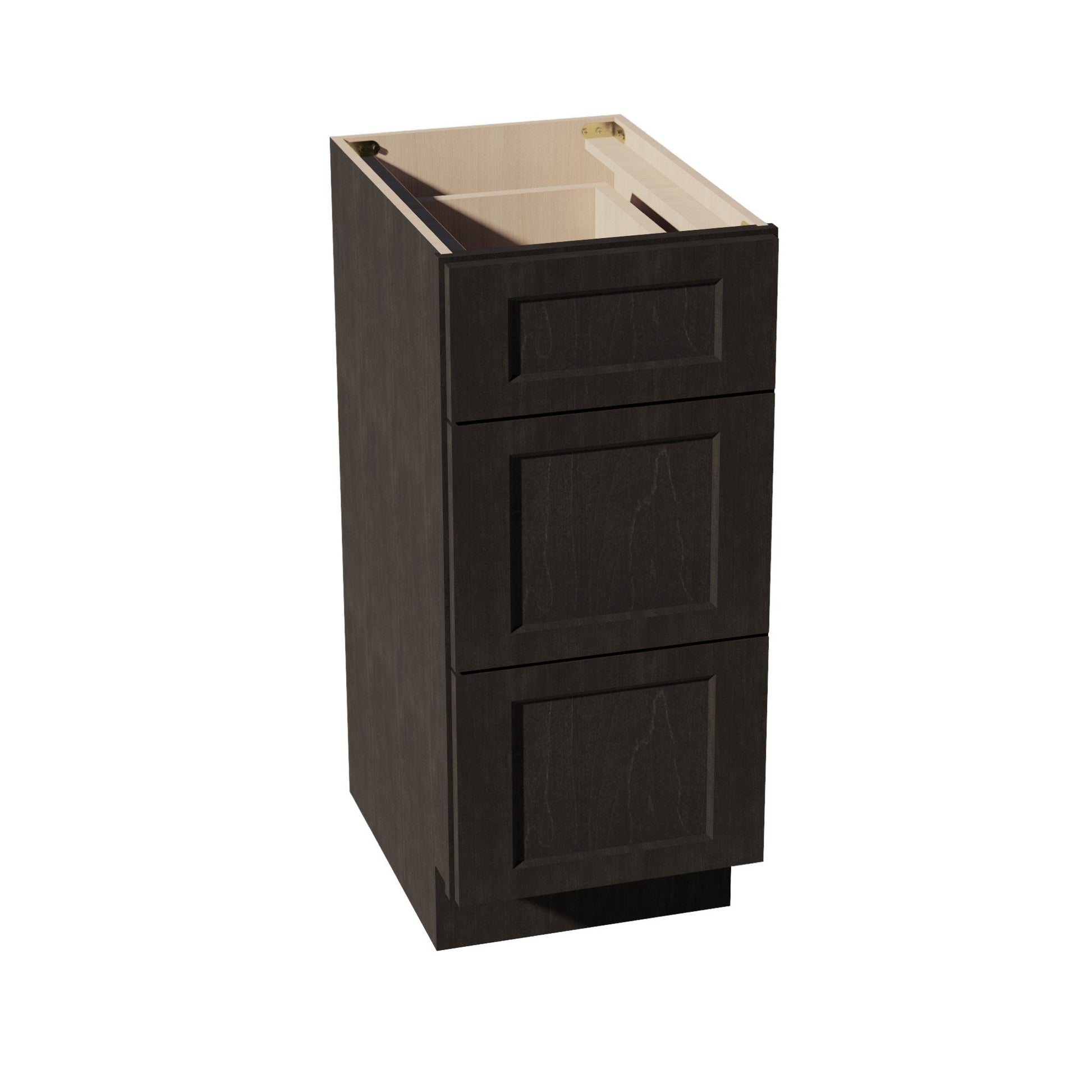 HG - VDB1521: Dark Gray Shaker 15"W x 34 - 1/2"H x 21"D 3 Drawers Vanity Base Cabinets - NextCabinets