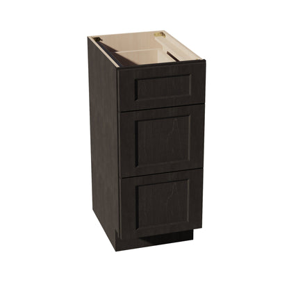 HG - VDB1521: Dark Gray Shaker 15"W x 34 - 1/2"H x 21"D 3 Drawers Vanity Base Cabinets - NextCabinets