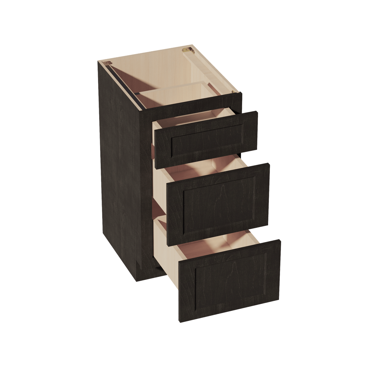 HG - VDB1821: Dark Gray Shaker 18"W x 34 - 1/2"H x 21"D 3 Drawers Vanity Base Cabinets - NextCabinets