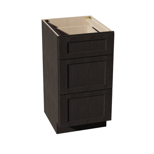 HG - VDB1821: Dark Gray Shaker 18"W x 34 - 1/2"H x 21"D 3 Drawers Vanity Base Cabinets - NextCabinets